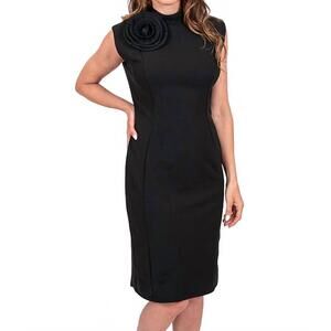 NEW SCAPA sleeveless flower dress in black